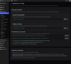 Page screenshot: Booking F&aacute;cil &rarr; Integraci&oacute;n
