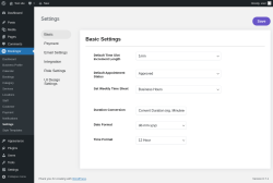 Page screenshot: Bookingor → Settings