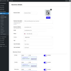 Page screenshot: Bookingor → Business Profile