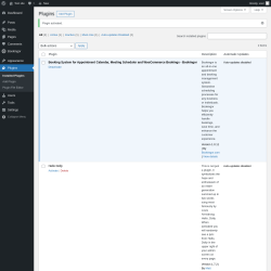 Page screenshot: Plugins ‹ Test site — WordPress