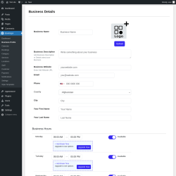 Page screenshot: Bookingor → Business Profile