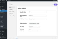 Page screenshot: Bookingor → Settings