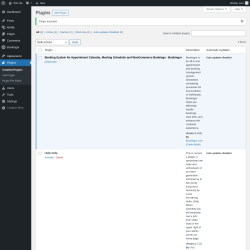 Page screenshot: Plugins ‹ Test site — WordPress