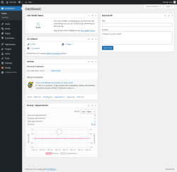 Page screenshot: Dashboard &lsaquo; Test site &mdash; WordPress