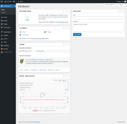 Page screenshot: Dashboard &lsaquo; Test site &mdash; WordPress