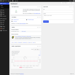 Page screenshot: Dashboard &lsaquo; Test site &mdash; WordPress