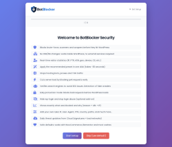 Page screenshot: BotBlocker Security &rsaquo; Setup Wizard