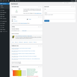Page screenshot: Dashboard &lsaquo; Test site &mdash; WordPress