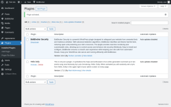 Page screenshot: Plugins &lsaquo; Test site &mdash; WordPress
