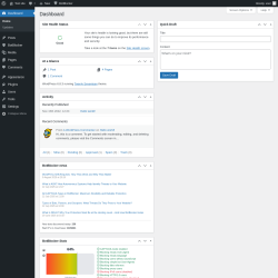 Page screenshot: Dashboard &lsaquo; Test site &mdash; WordPress