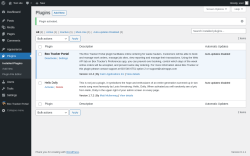 Page screenshot: Plugins ‹ Test site — WordPress