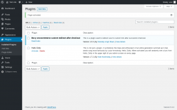 Page screenshot: Plugins &lsaquo; Test site &mdash; WordPress