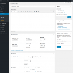 Page screenshot: Boxzilla &rarr; Add New
