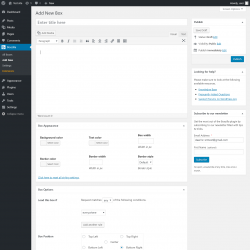 Page screenshot: Boxzilla &rarr; Add New