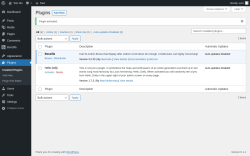 Page screenshot: Plugins &lsaquo; Test site &mdash; WordPress