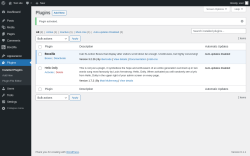 Page screenshot: Plugins &lsaquo; Test site &mdash; WordPress