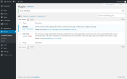 Page screenshot: Plugins &lsaquo; Test site &mdash; WordPress