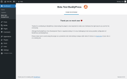 Page screenshot: Dashboard → Beta Test BuddyPress