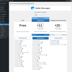 Page screenshot: Better Messages → Upgrade  ➤