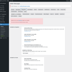 Page screenshot: Better Messages &rarr; Integrations