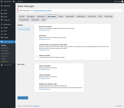 Page screenshot: Better Messages &rarr; Mini Widgets