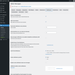 Page screenshot: Better Messages &rarr; Notifications