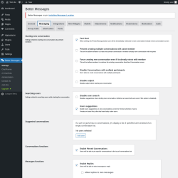 Page screenshot: Better Messages &rarr; Messaging