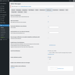 Page screenshot: Better Messages &rarr; Notifications