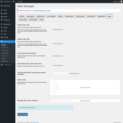 Page screenshot: Better Messages &rarr; Calls