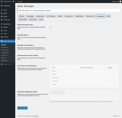 Page screenshot: Better Messages &rarr; Moderation