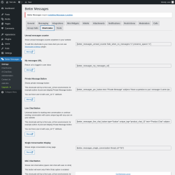 Page screenshot: Better Messages &rarr; Shortcodes