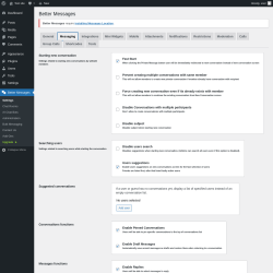 Page screenshot: Better Messages &rarr; Messaging