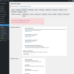 Page screenshot: Better Messages &rarr; Integrations