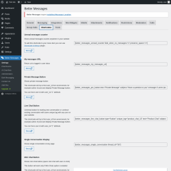 Page screenshot: Better Messages &rarr; Shortcodes