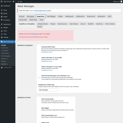Page screenshot: Better Messages &rarr; Integrations