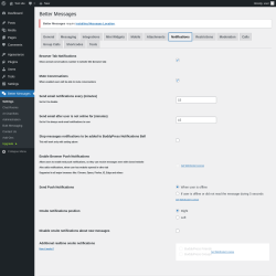 Page screenshot: Better Messages &rarr; Notifications