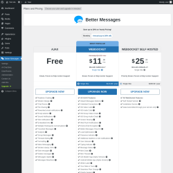 Page screenshot: Better Messages &rarr; Upgrade&nbsp;&nbsp;➤