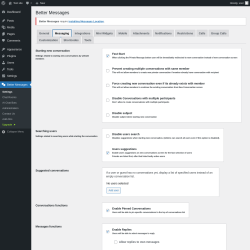 Page screenshot: Better Messages → Messaging