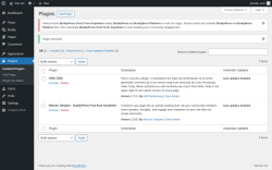 Page screenshot: Plugins &lsaquo; Test site &mdash; WordPress
