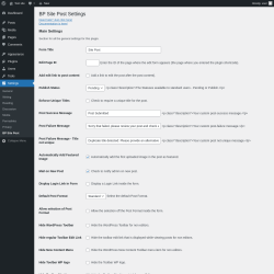 Page screenshot: Settings → BP Site Post