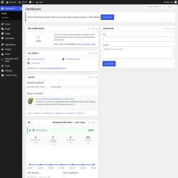 Page screenshot: Dashboard &lsaquo; Test site &mdash; WordPress