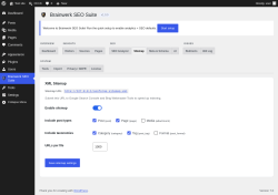 Page screenshot: Brainwerk SEO Suite &rarr; 
                                    Sitemap                                