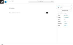 Page screenshot: Add Page ‹ Test site — WordPress