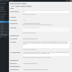 Page screenshot: Settings → Breadcrumb NavXT