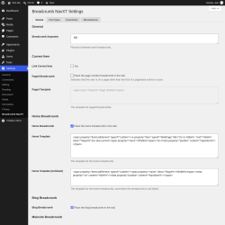 Page screenshot: Settings &rarr; Breadcrumb NavXT