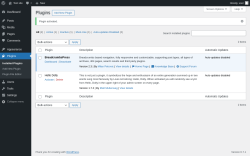 Page screenshot: Plugins ‹ Test site — WordPress