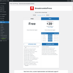 Page screenshot: Settings → Upgrade  ➤