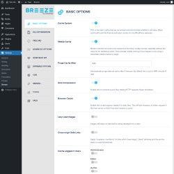 Page screenshot: Settings &rarr; Breeze
