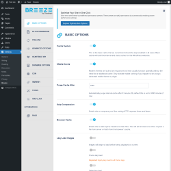 Page screenshot: Settings &rarr; Breeze
