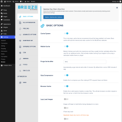 Page screenshot: Settings &rarr; Breeze